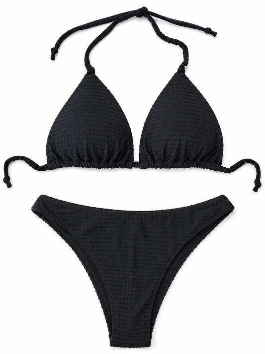 CK4 - Black Dotted Triangle Bikini