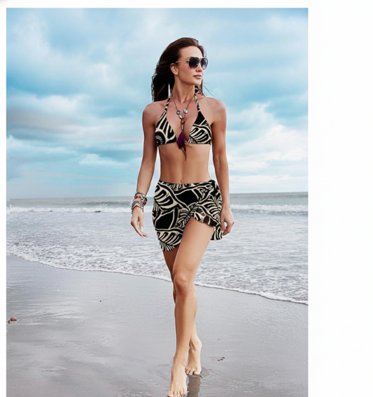 SM8 - COVER UP Pareo Skirt Leaves