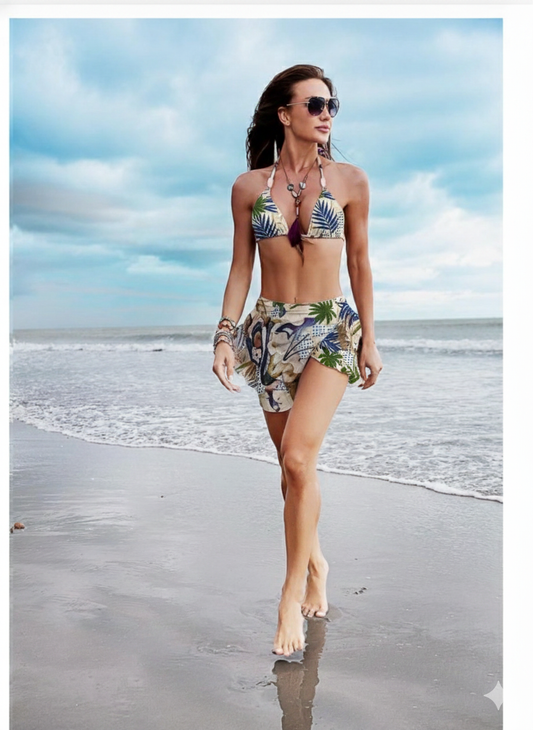 SM10 - COVER UP Pareo Skirt Palm