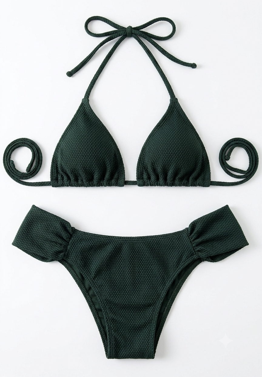 CK1 - Moss Green Textured Bikini