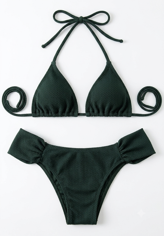 CK1 - Moss Green Textured Bikini